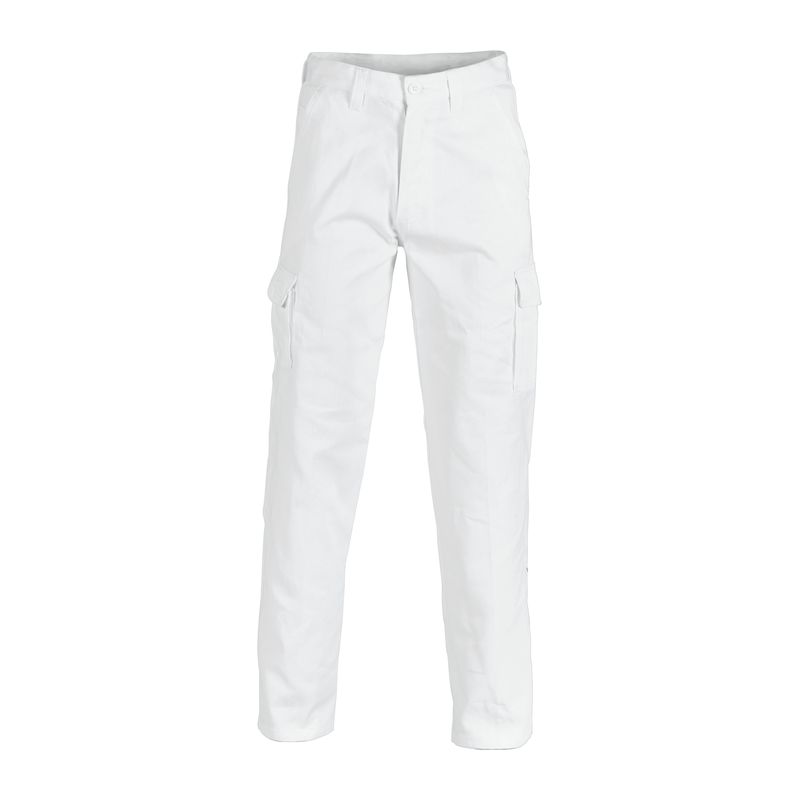 DNC - Cotton Drill Cargo Work Pants (White) - 3312 - Workwear Guys