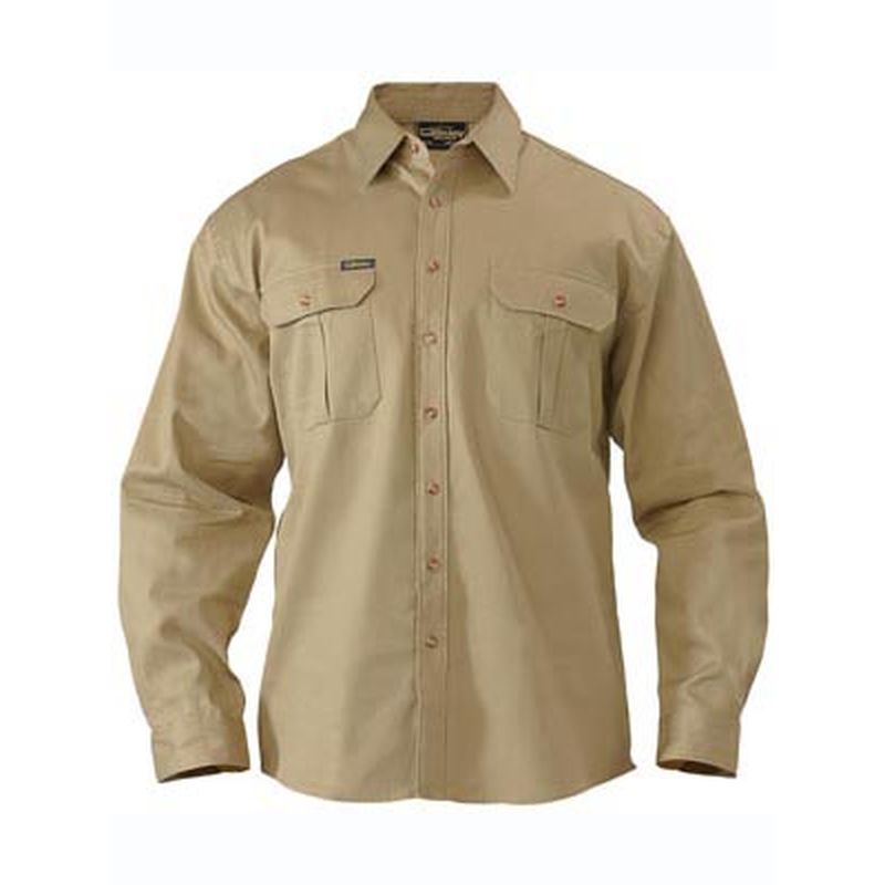Bisley - Cotton Drill Work Shirt (Long Sleeve) - BS6433 - Workwear Guys