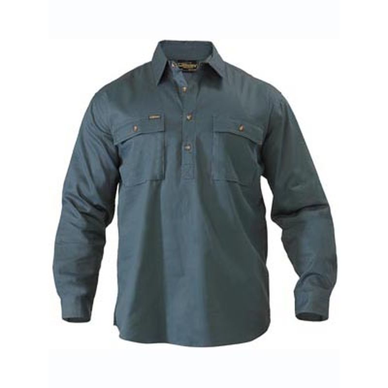 Bisley - Men's Cotton Drill Work Shirt (Long Sleeve) - BSC6433 ...