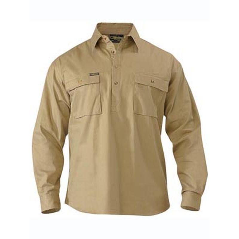 Bisley - Men's Cotton Drill Work Shirt (Long Sleeve) - BSC6433 ...